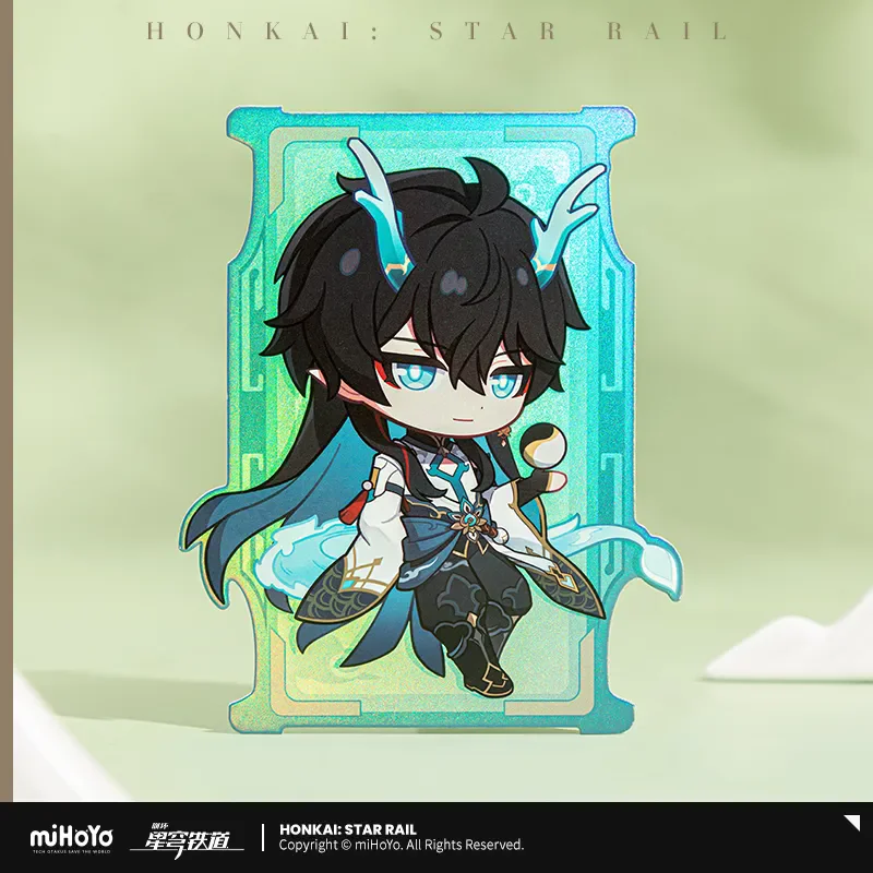 miHoYo Official Game Honkai:Star Rail Train Travel Series Q-version Laser Collectible Card Dan Heng Bailu Prop Cosplay Xmas Gift