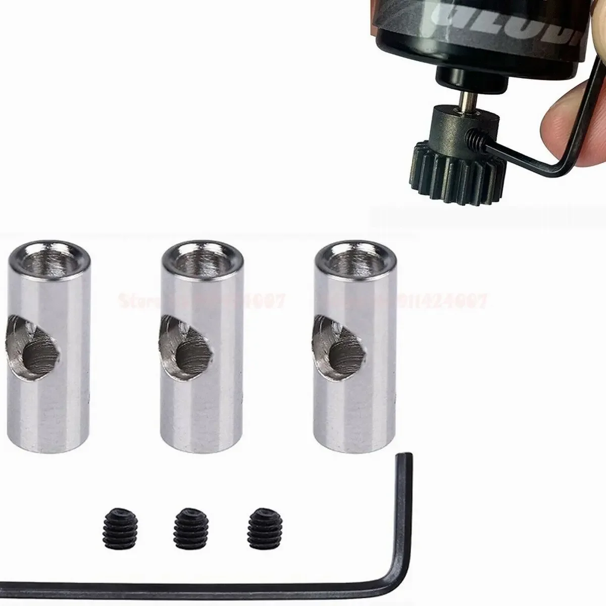 3 Stück RC-Wellenadapter + Schraubenschlüsselmotor 3,17 mm auf 5 mm Ritzel-Reduzierhülse Achse Wechsel über Hülse Motorwelle Konvertierungshülse
