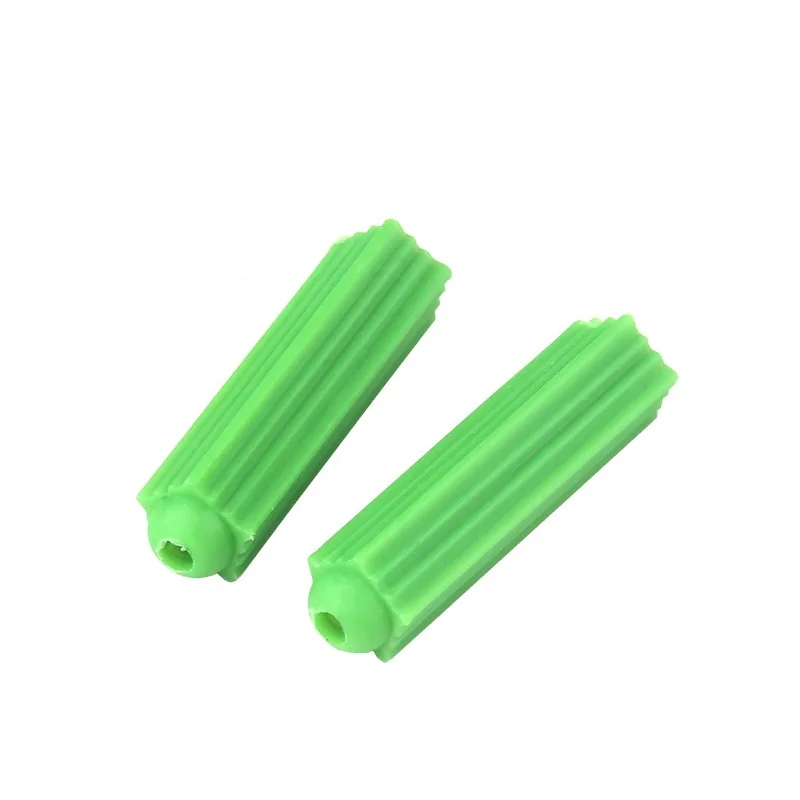 100PCS  Plastic Expansion Anchors Drywall Wall Anchors Green M6 M8 Wall Nylon Rubber Plug Screw Expansion Tube Anchor Bolt