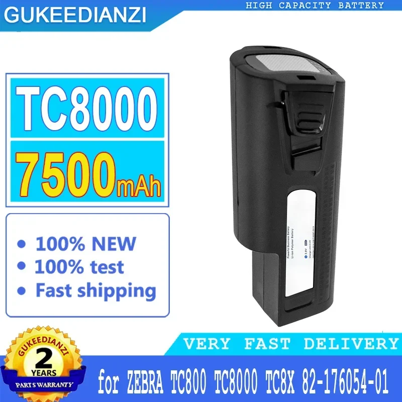 

GUKEEDIANZI Battery for ZEBRA TC800 TC8000 TC8X 82-176054-01, 7500mAh Big Power Battery