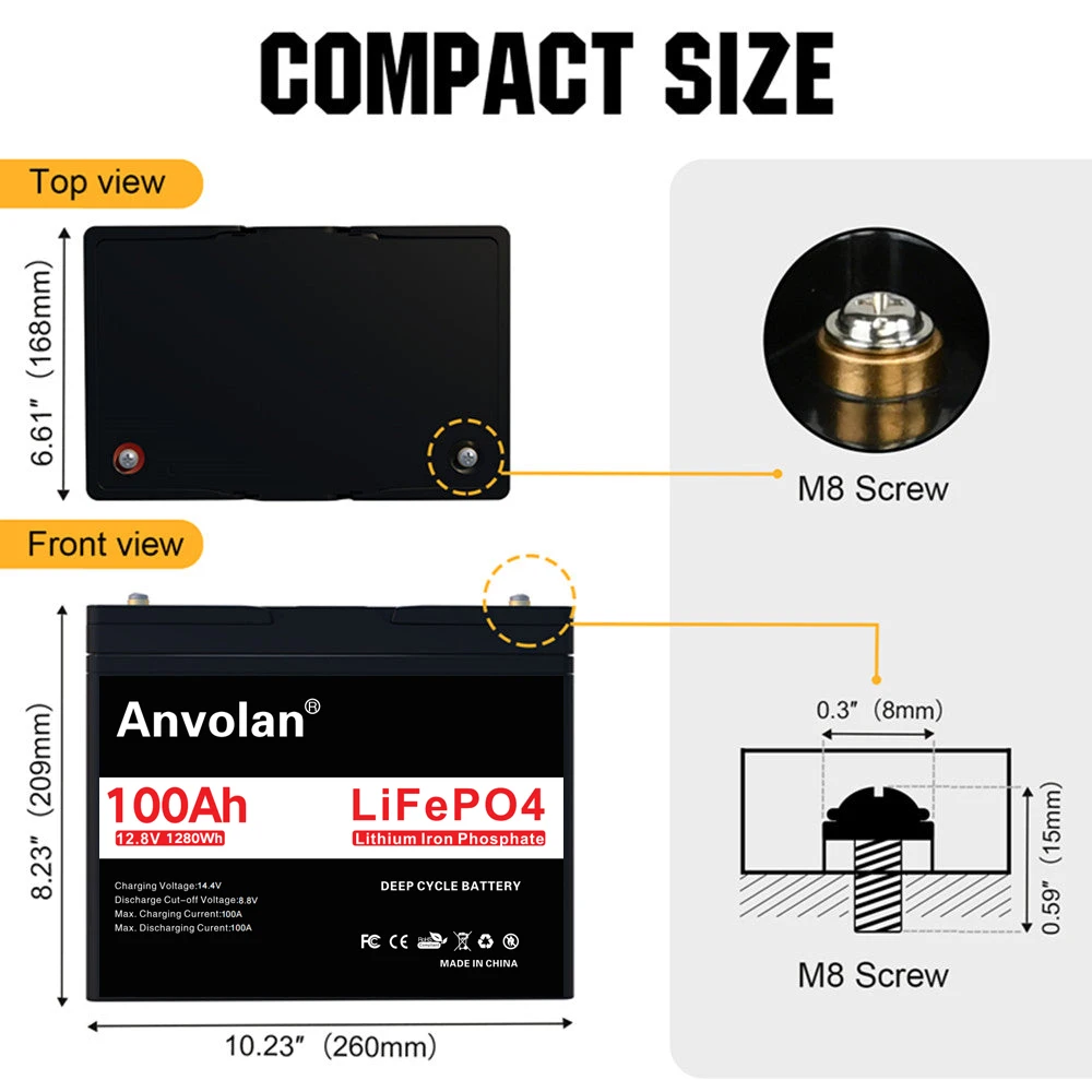 1280Wh Lithium iron phosphate battery 12v 100ah lifepo4 Built in BMS App controller 12.8v     UPS