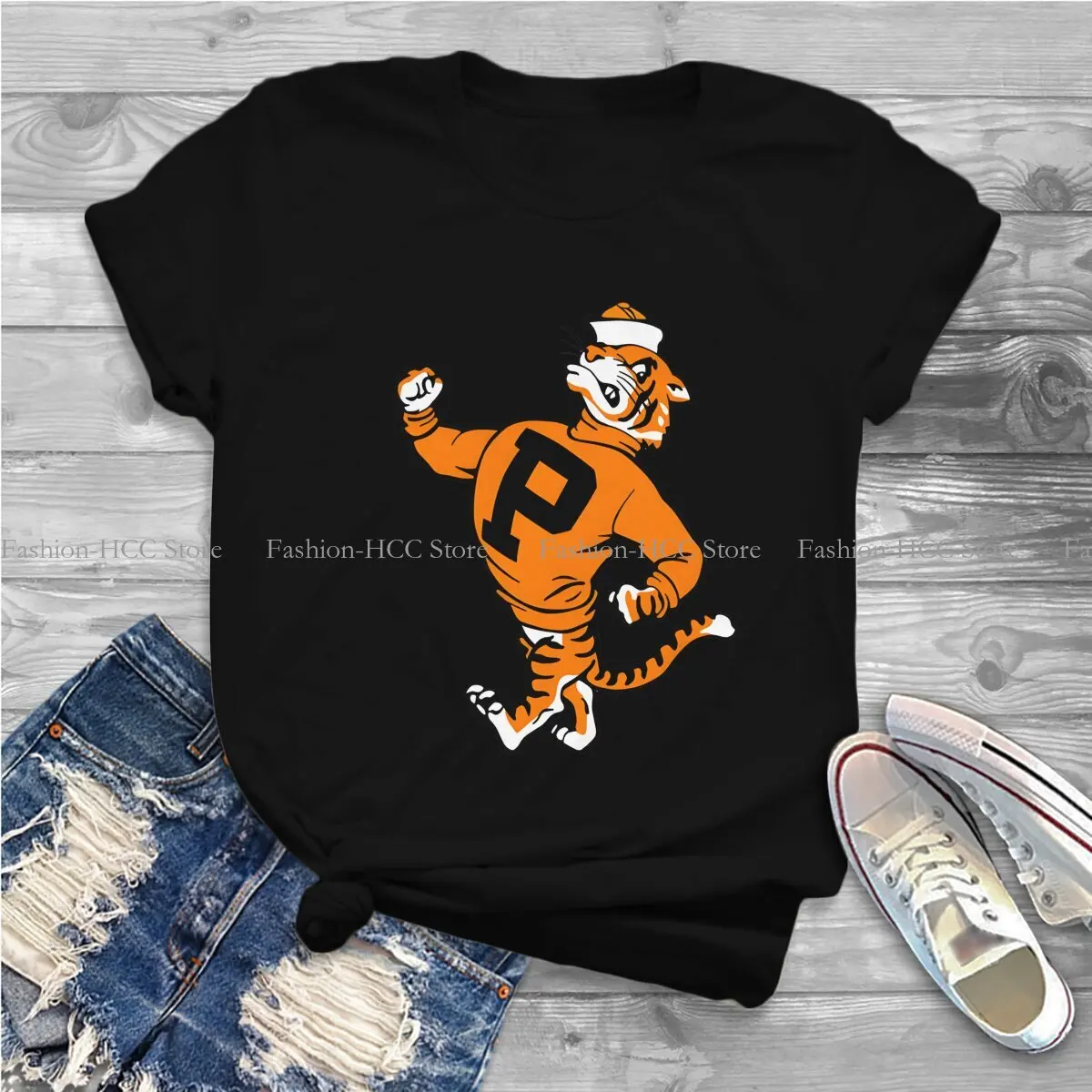 Tiger Polyester TShirts Princeton University Mascot Distinctive Men's T Shirt Hipster Clothing