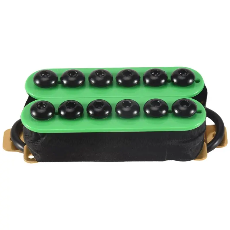 ABVB-2Pcs Double Coil Electric Guitar Humbucker Pickup Bridge&Neck Magnet Invader Style Punk Green