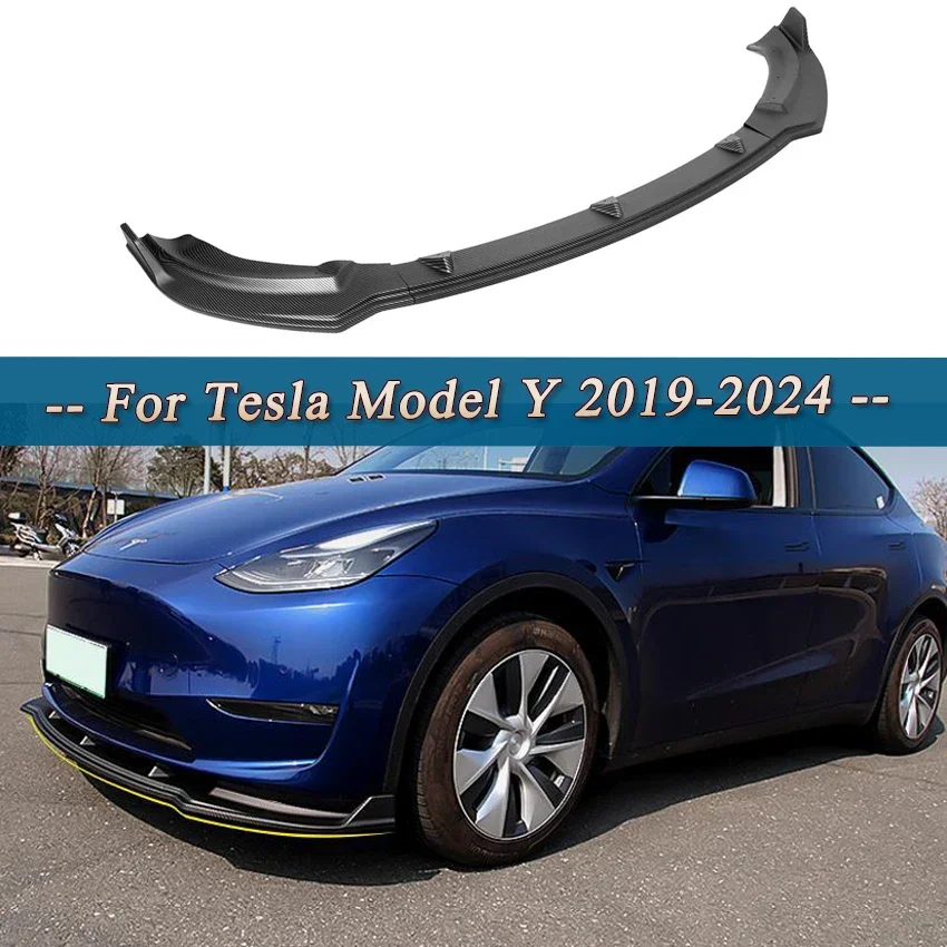 For Tesla Model Y 2019-2024 3Pcs Front Bumper Lower Spoiler Lip Car Modification Styling Bumper Diffuser Lip Protector Body Kit