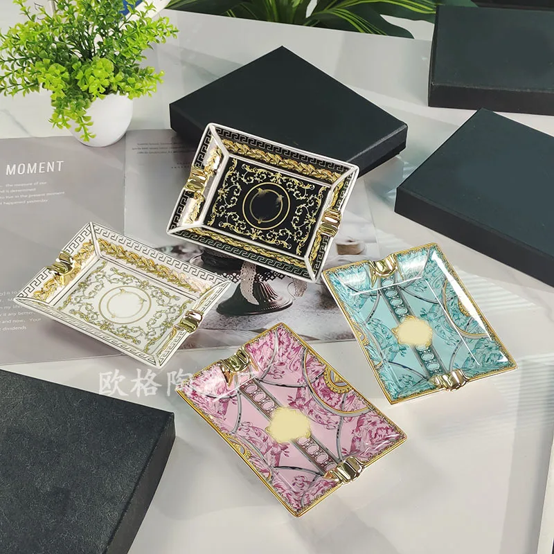 

Ceramic Bone China Ashtray Perfect for Living Room Decor Office Desk Outdoor Settings and Guest Areas Elegant Design for Daily
