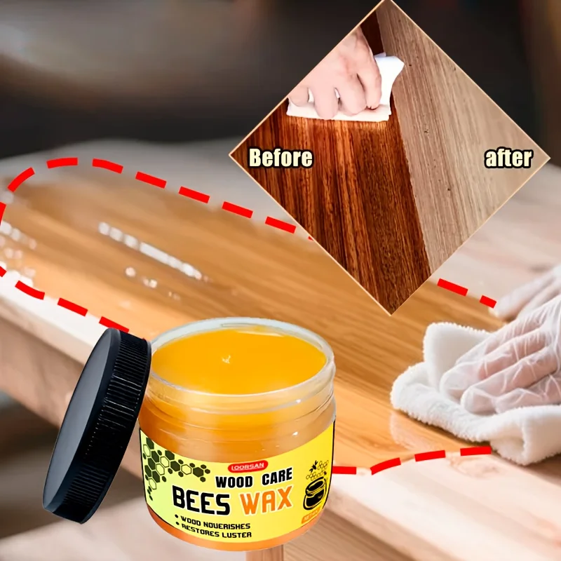 Beeswax wood products polishing paste, beeswax polishing wax oil: Enhance surface luster and protect wood products.