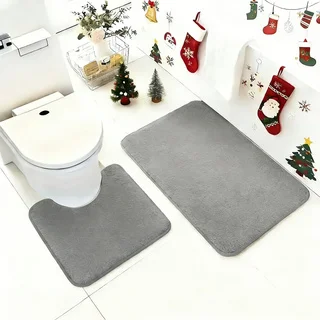 Bathroom Floor Mat Comfortable Super Absorbent Toilet Carpet Memory Foam Solid Color Super Anti Slip Coral Velvet Kitchen Carpet