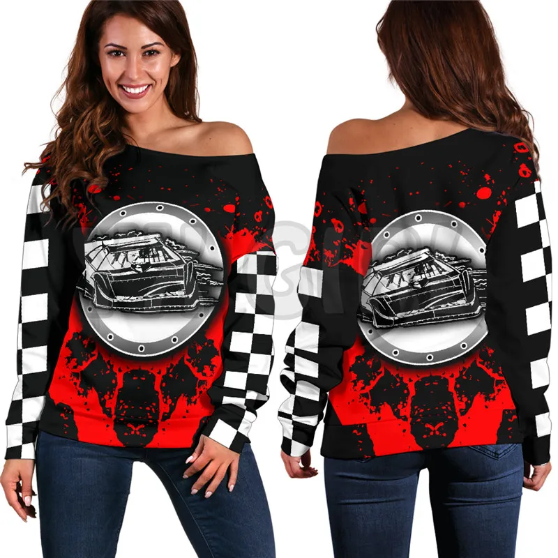 

YX GIRL DIRT RACING LATE MODEL 3D Printed Novelty Women Casual Long Sleeve Sweater Pullover