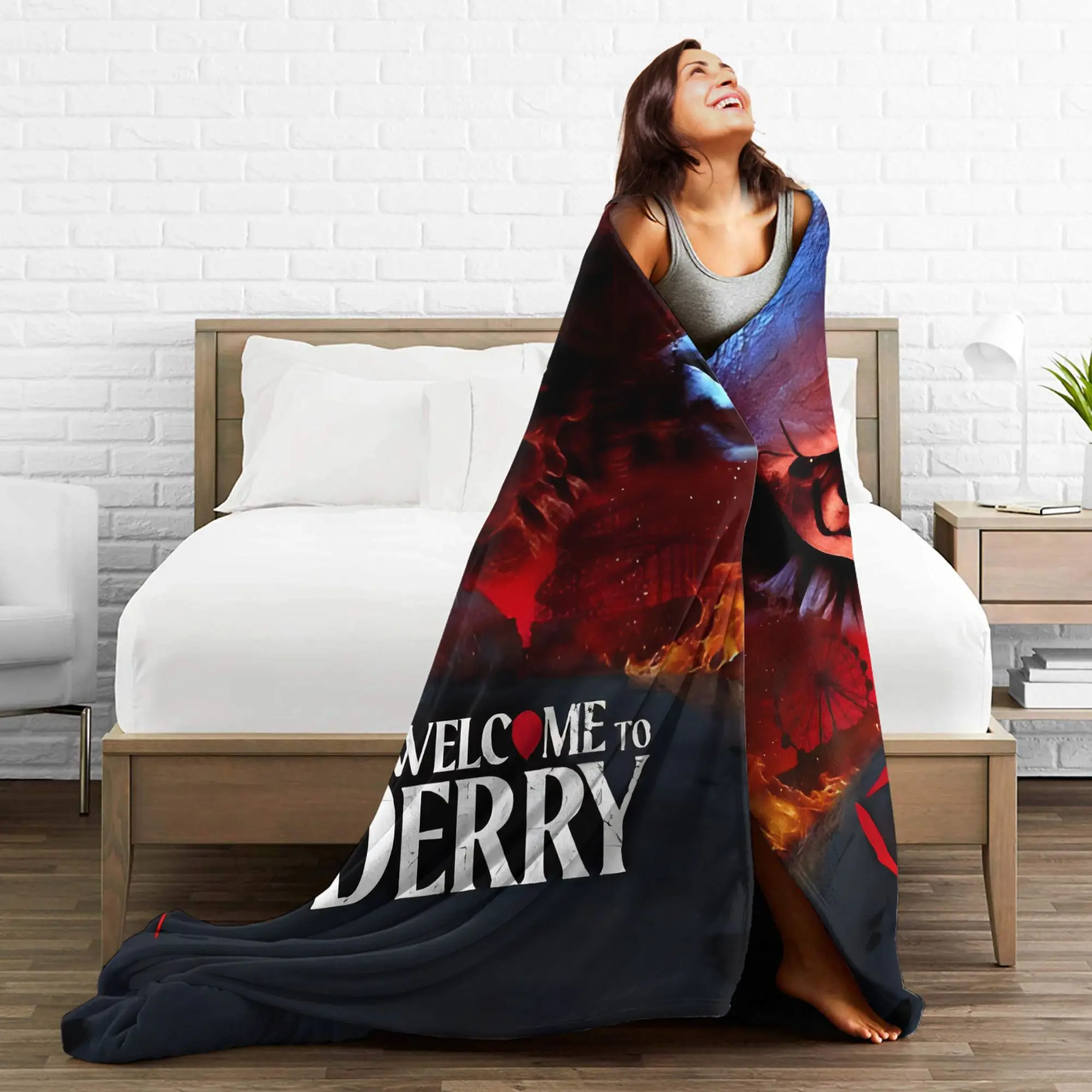 تكنولوجيا المعلومات مرحبا بكم في ديري دائما العيون بطانية قطيفة الطفل الفانيلا رمي بطانية للأريكة السرير سوبر جودة الدافئة المفرش هدية