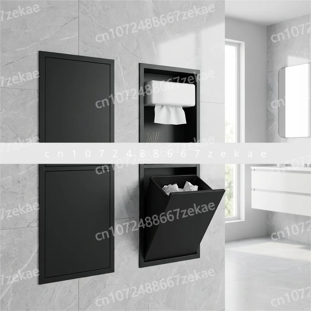 

Встраиваемая ниша для туалета из нержавеющей стали 304 – скрытый мусорный бак и врезной держатель для туалетной бумаги