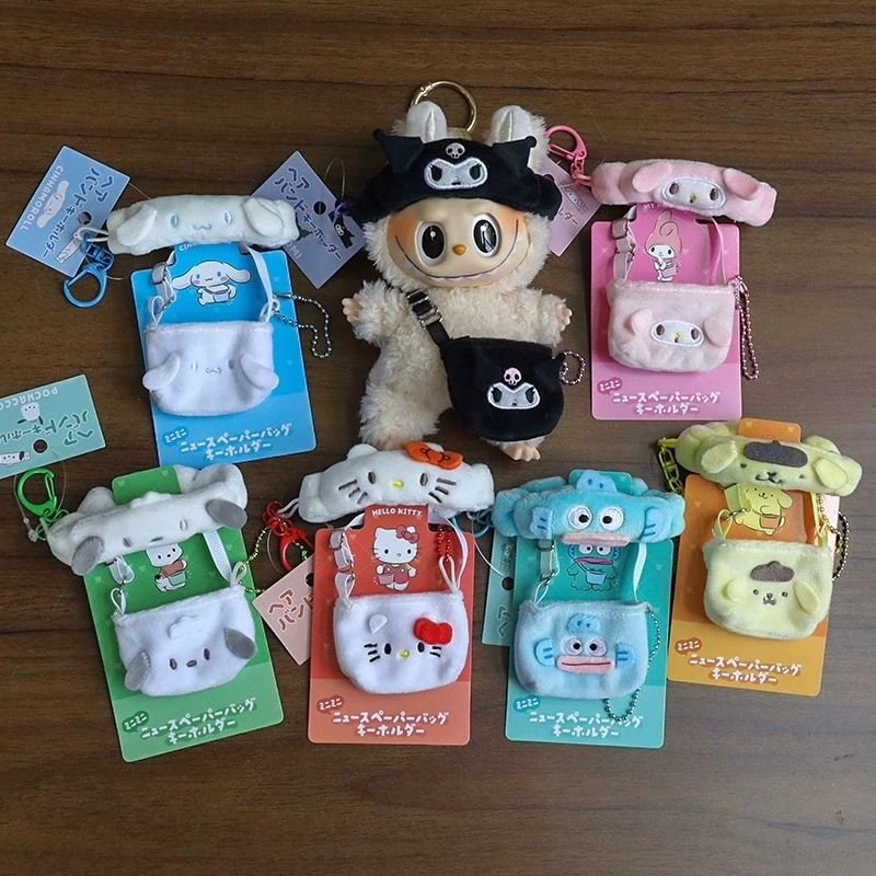 Per la bambola Labubu Sanrio vestiti Hello Kitty Kuromi Melody Cinnamoroll Chiikawa peluche abbigliamento cordino borsa a tracolla accessori