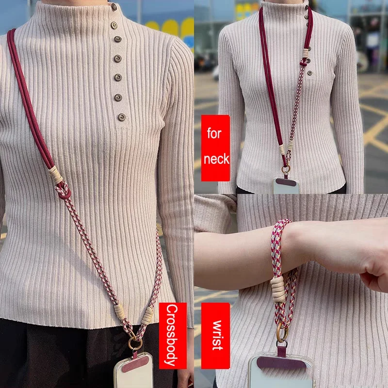 3 في 1 120 سنتيمتر Crossbody الهاتف المحمول معلقة حبل الرقبة الحبل شريط للرسغ للإزالة الهاتف الحبل كوب ماء حبل معلق