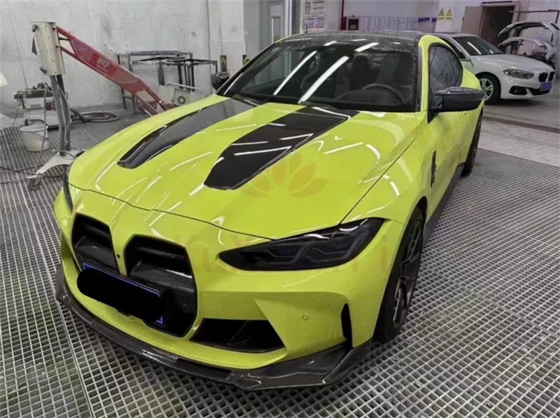 ل 2021 + BMW M3 G80 M4 G82 CSL نمط صحيح ألياف الكربون محرك هود الجبهة غطاء مقصورة المحرك طقم الجسم