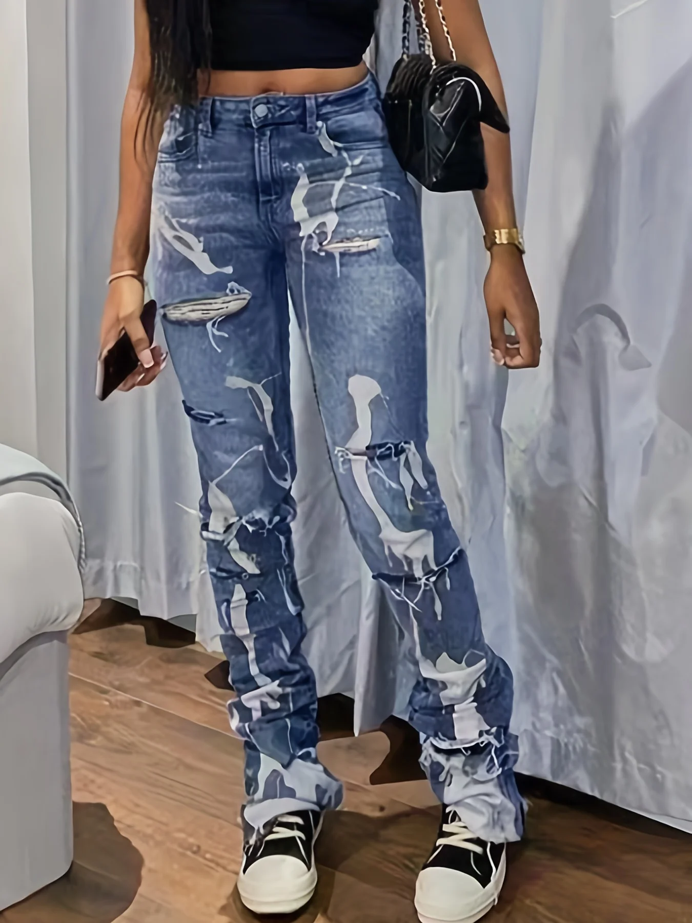 2024 pantaloni in denim a gamba dritta stile ragazza piccante da donna popolare