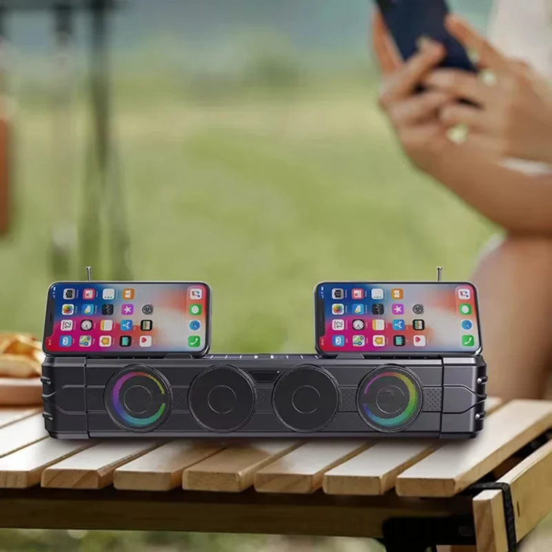 

Светодиодный светильник с солнечной панелью, зарядный динамик, высококачественный уличный портативный BT солнечный динамик, стереозвук, уличный водонепроницаемый сабвуфер