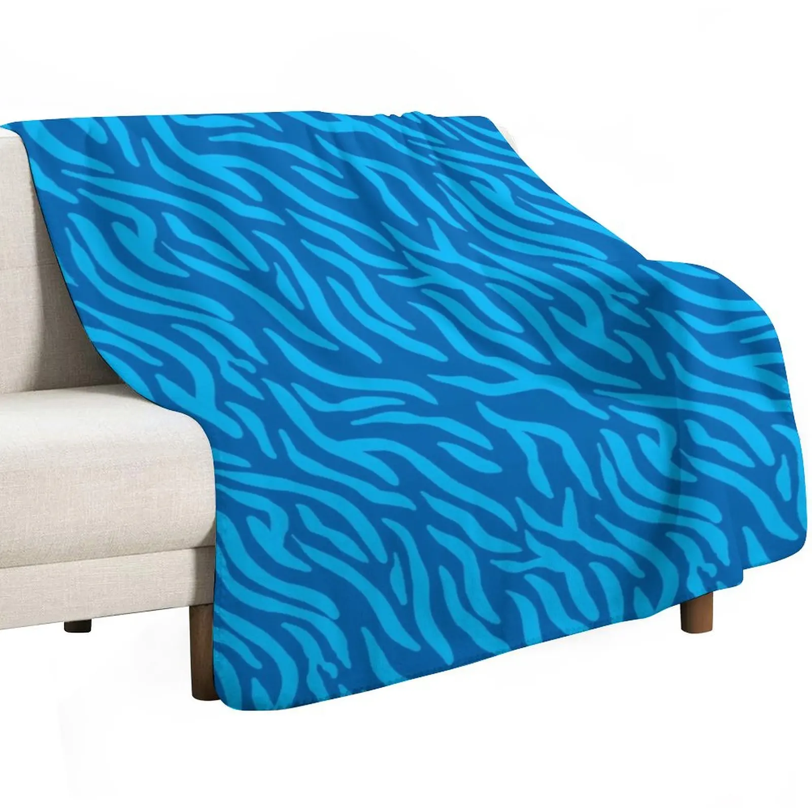 Blue-On-Blue Zebra Print Throw Blanket Decorative Beds Soft Plush Plaid Picnic blankets ands sofa bed Flannels Blankets