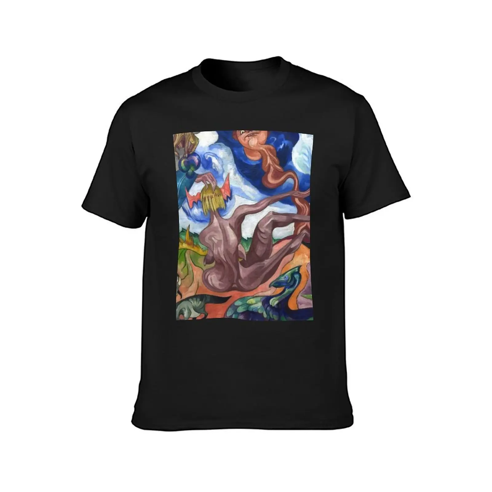 Abstract creatures and Faces surrealist artwork T-Shirt plus sizes tops sports fans fitted t shirts for men