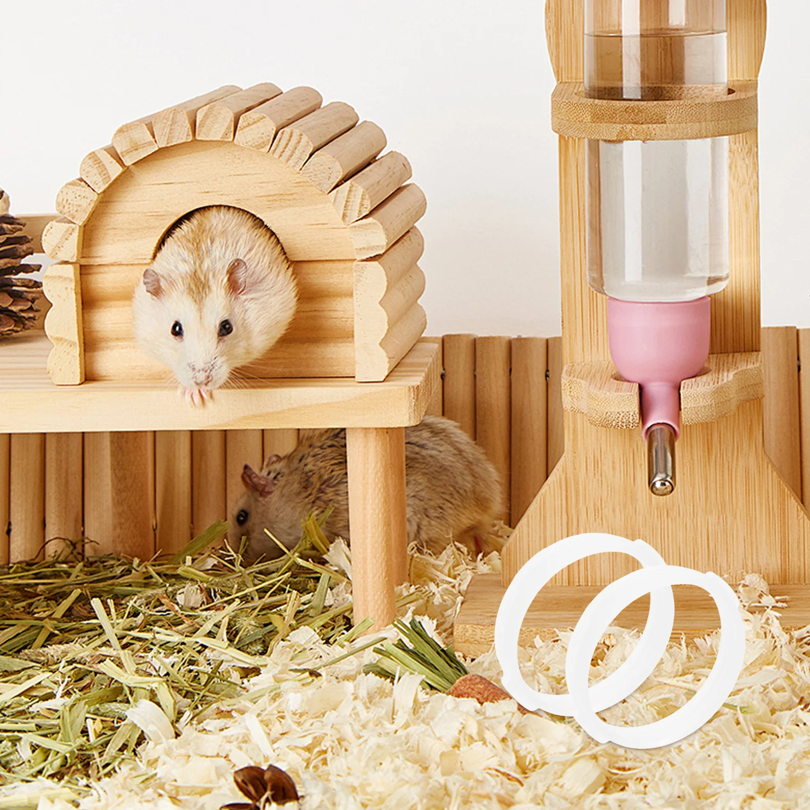 

10Pcs DIY Hamster Cage Tunnel Rings Plastic Connectors for Small Pets Hamster Tunnel Ring Guinea Pig Tube Ring