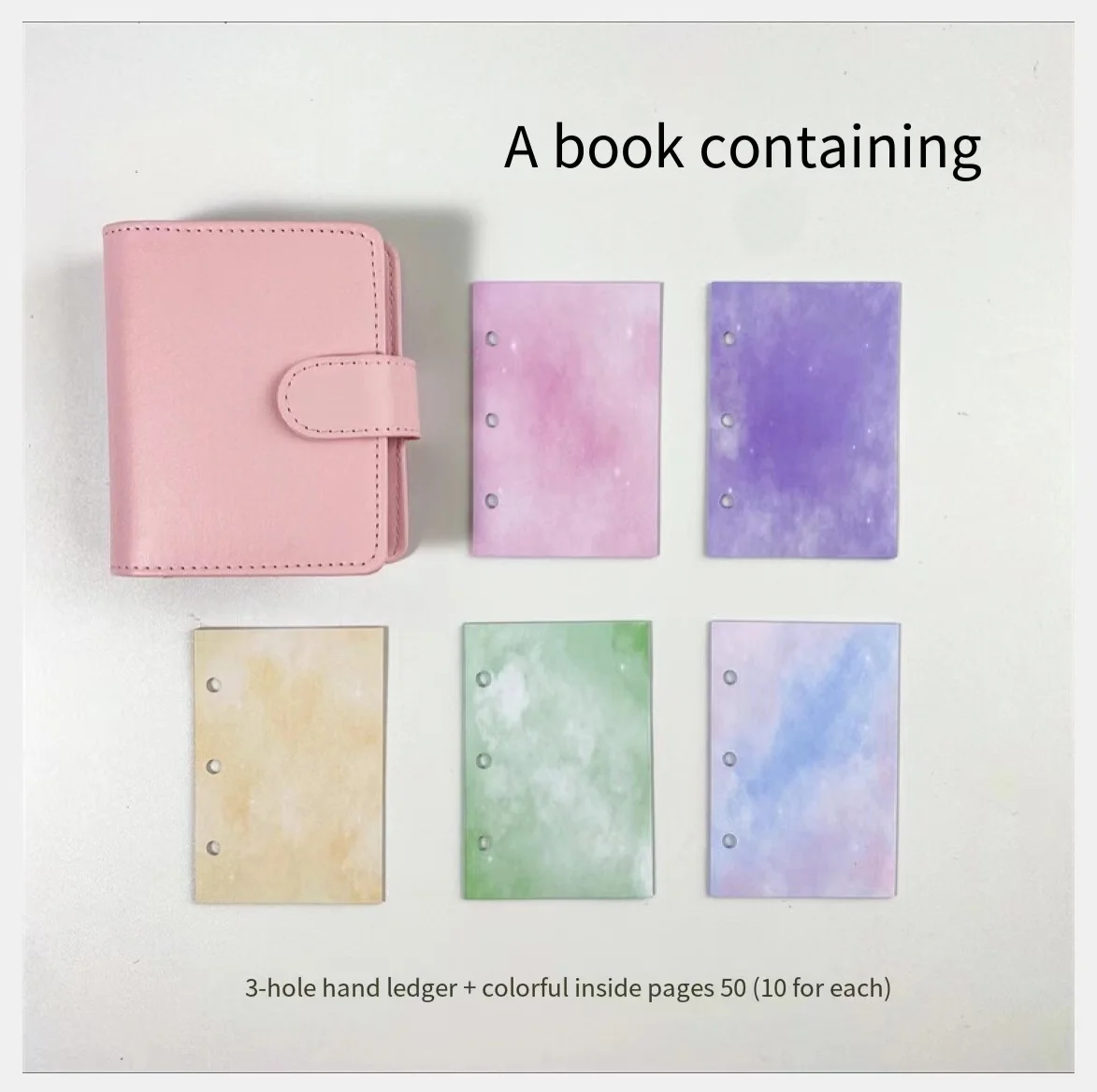 Macaroon Loose-Leaf Cover Binder Dairy Notebooks Mini 3 holes PU Hard Cover Refill Journal Travelers Leather Colorful Diary