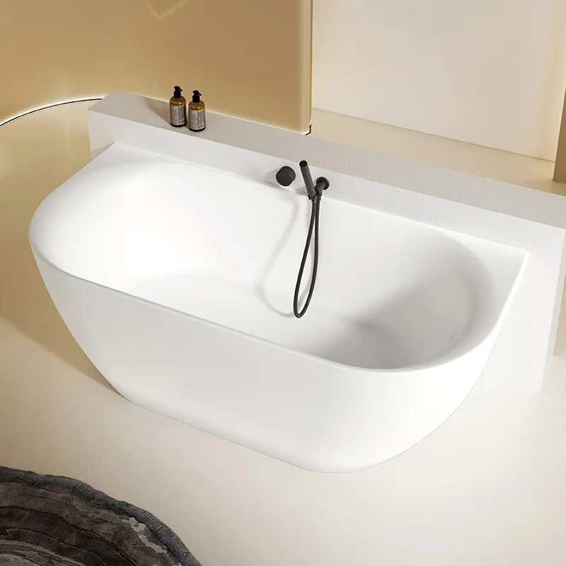 Artificial stone bathtub Freestanding wall bath