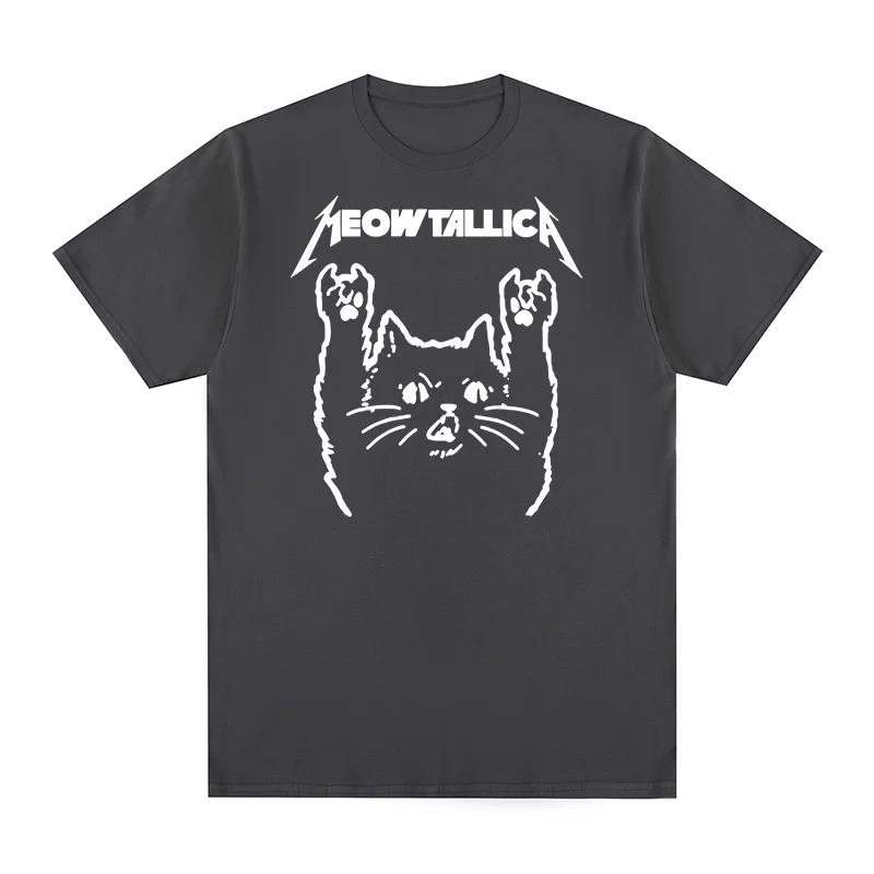 Cat Meowtallica Metallica Vintage T-shirt Cotton Men T shirt New Tee Tshirt Womens Tops