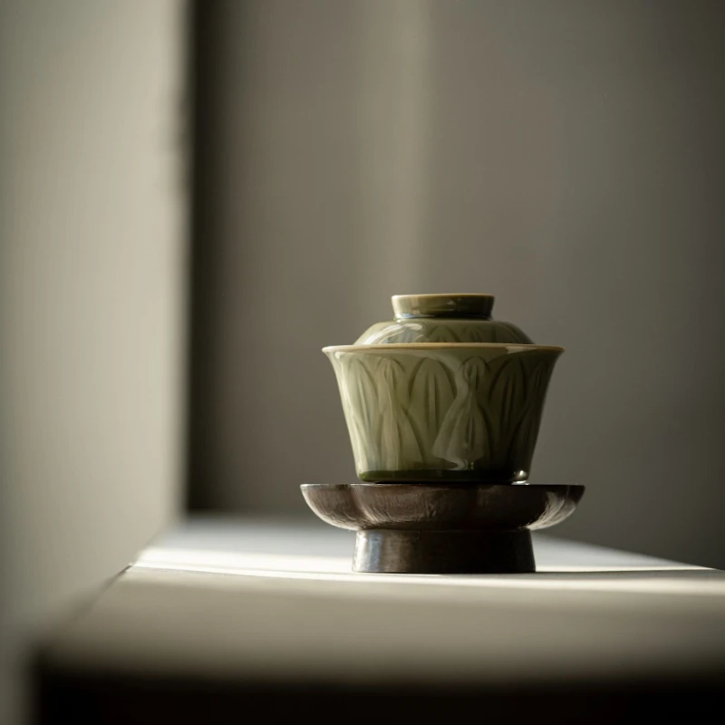 

Gaiwan Tureen тибетская чайная посуда, чайный горшок, фарфоровая печь Puer Yue, чаша с крышкой целадона, медный горшок, чайный набор кунг-фу, керамический чайник