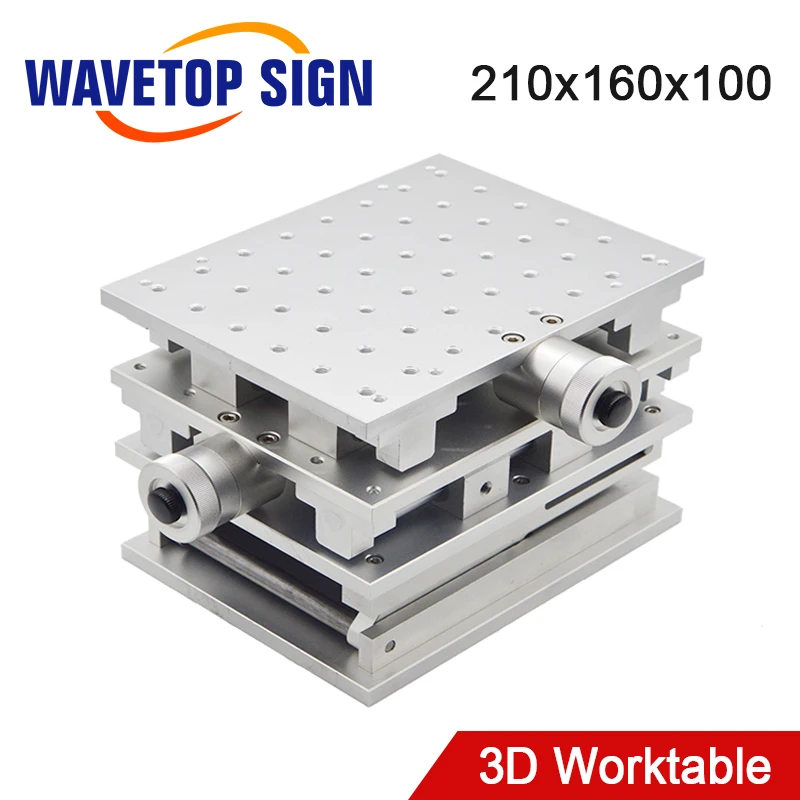 WaveTopSign 3D Worktable 210x160x100mm Z Axis Lift  Range 100mm for Laser Marking Machine