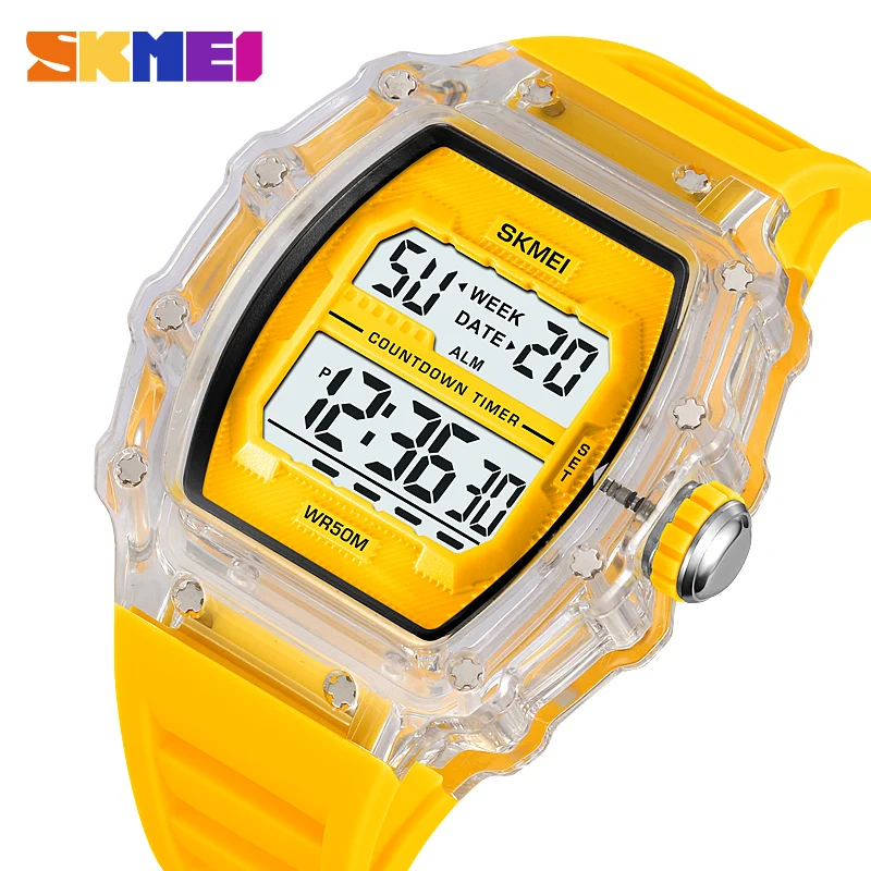 

SKMEI Youth Cool Countdown Stopwatch Digital Sports Watches Male Fashion 5Bar Waterproof Wristwatch For Mens Alarm reloj hombre