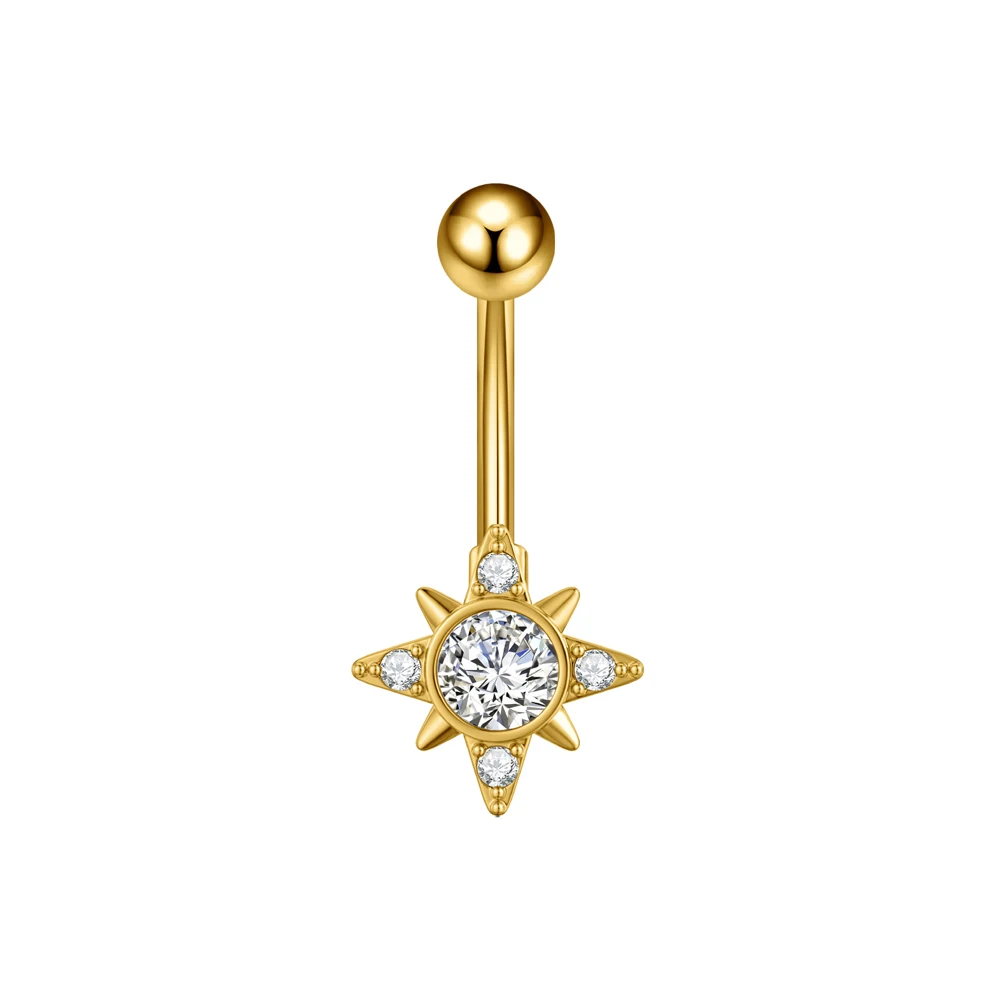 Mixed-Style Curved Belly Piercing Jewelry