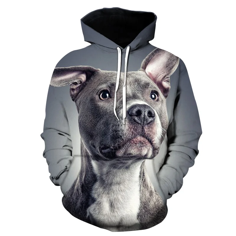 

Fashion Hot Spring and Autumn Stafford Bull Terrier 3D Printing Hoodie Men's and Women's Harajuku Dog Hip hop Hoodie Pullover