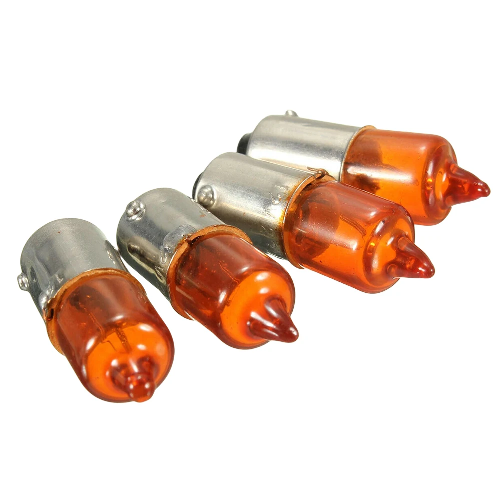 Amber Motorbike Mini Indicator Light 12V 21W 4Pcs Motorcycle Turn Signal Bulb Super Bright for Motorbike Scooter Automobile