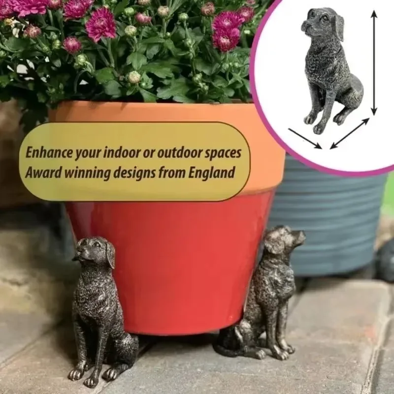 3 Pcs Flower Pot Feet Stand Animal Shape Cat Dog Plant s Risers Pad Outdoor Garden Resin  Foot  Bonsai Holders