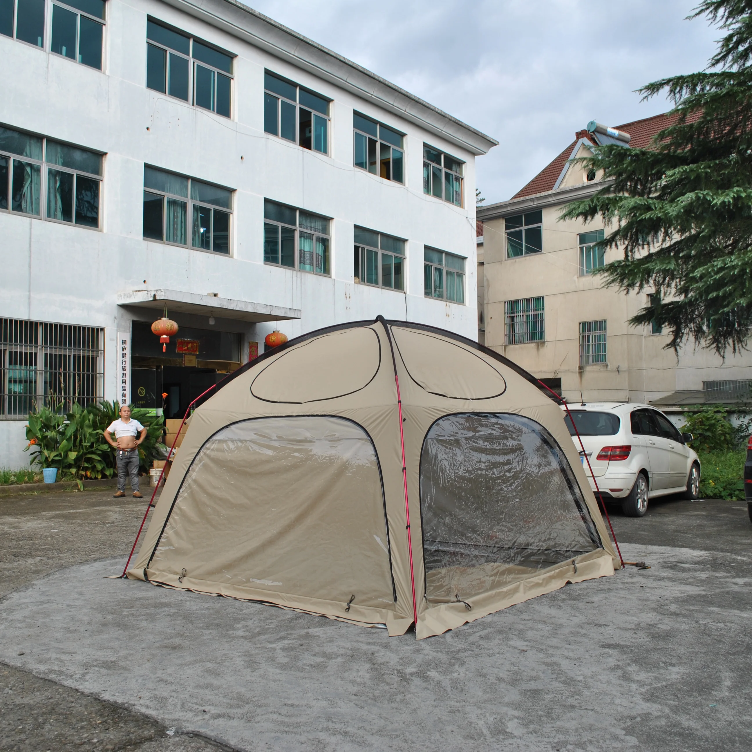 High quaity 6 person transparent tent,6 Person PVC tent for Famiy tent,6 Person Glamping tent,big dome temt with 4 doors