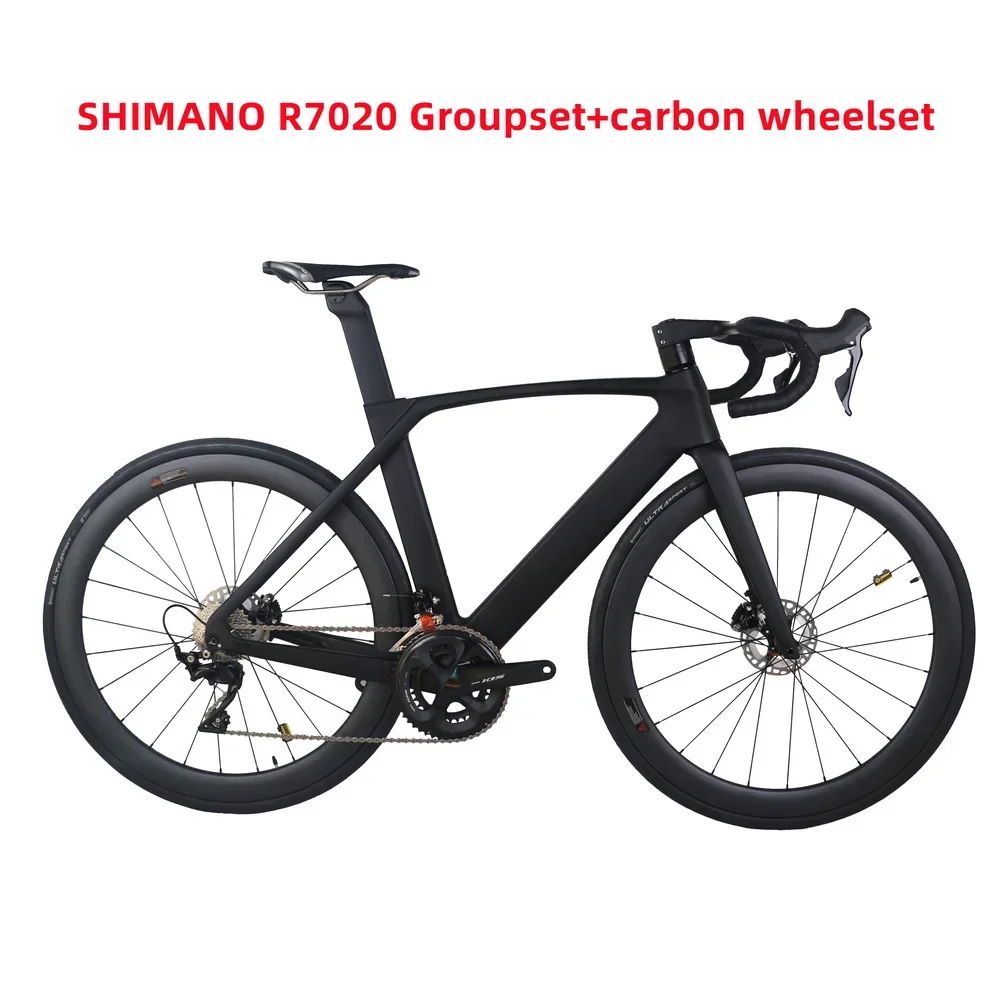 All Inner Cable Aero Disc Road Bike For TT-X34 Ultegra R8020 Hydraulic Groupset With Carbon Wheelset 22 Speed