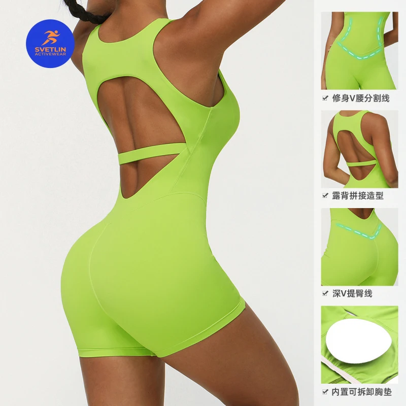 SVETLIN EU US Size Luxury Quality Playsuit Women European and American Style Autumn Beauty Back Yoga Jumpsuit