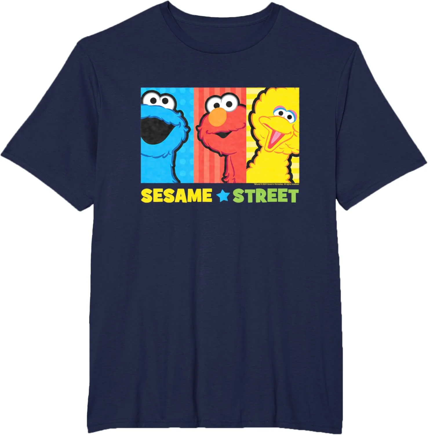 Sesame Street Womens Sesame Street Elmo Big Bird Cookie Monster T-Shirt  Cotton Tees Short Sleeve T Shirt O Neck
