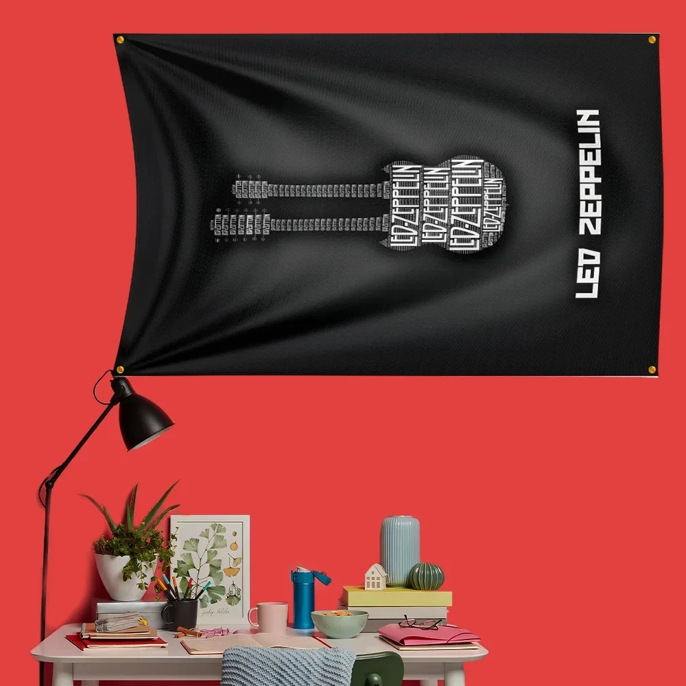 Led Zeppelin Inspired Rock Music Flag 3x5 FT 90x150cm Polyester Decorative Banner Tapestry For Music Fans Bedroom Wall Decoratio