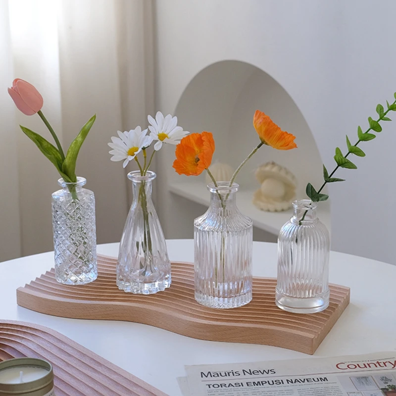 Transparent Glass Vases Aromatherapy Bottle Hydroponic Container Dining Table Decoration Nordic Vase Home Decor Ваза Для Цветов