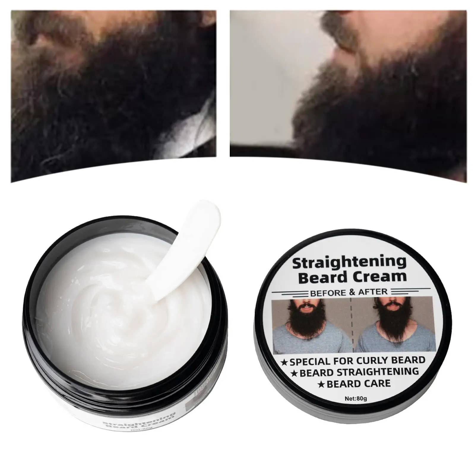 Straightening Beard Cream Softening 80G Shapes Hair Styling Paste Beard Creme