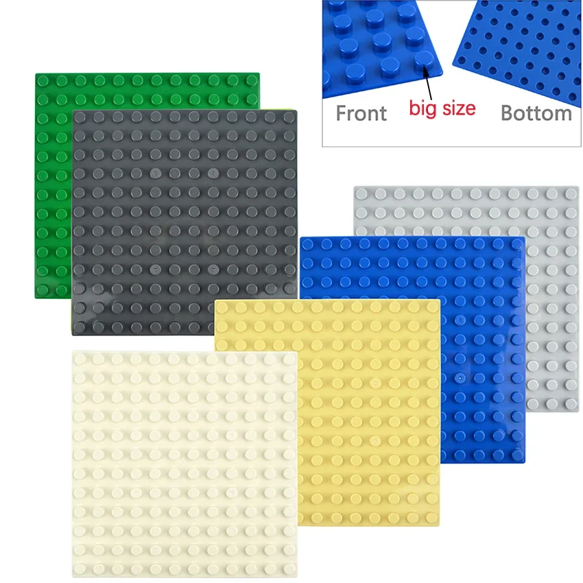 12x12 Dots Big Size Colorful BasePlate Building Blocks Classic City Straight Curve Road Street Base Plate Assembly Large Bricks