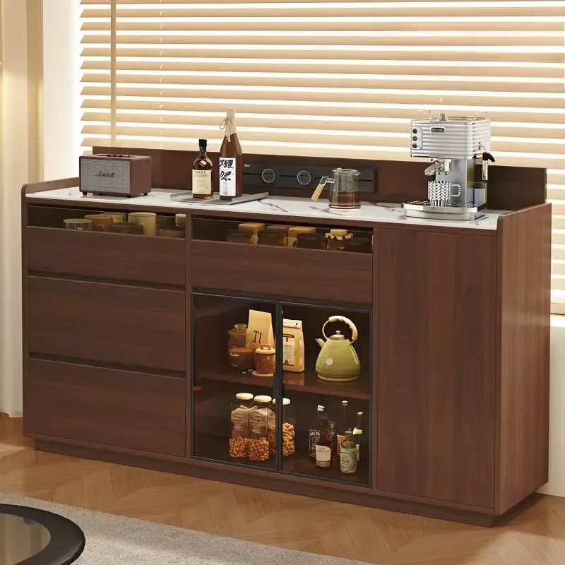 Rock Slab Dining Side Cabinet Integrated Locker Multi Functional Tea Cabinet Living Room Storage Tea Bar Machine Cabinet