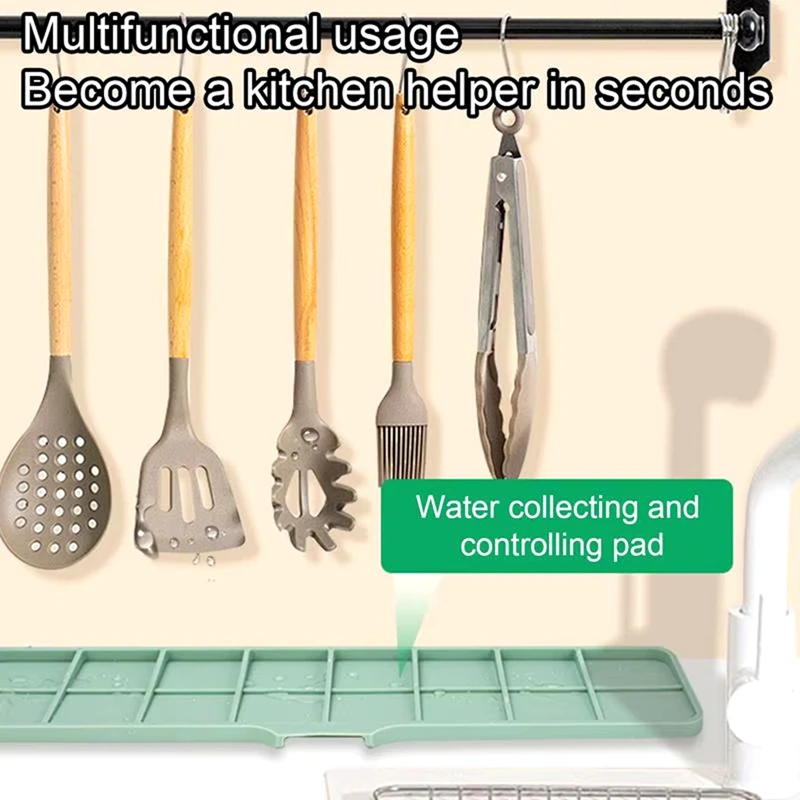 INW-0eKeukenkraan Siliconen Mat Druppelbescherming Pads Kraan Water Catcher Mat Gootsteen Afvoer Pad Waterdicht Antislip