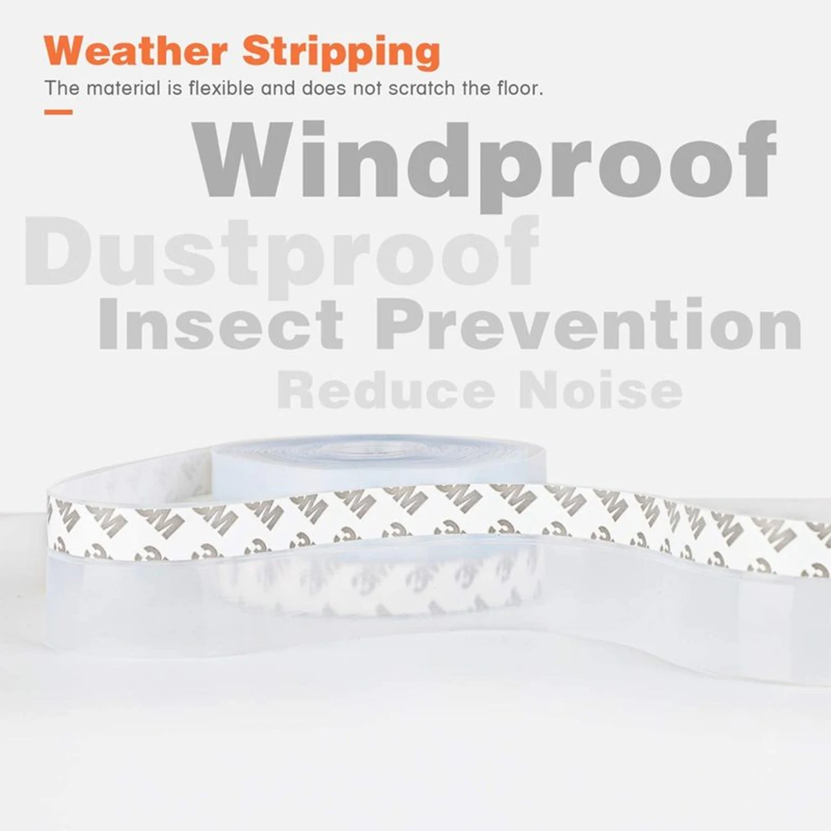 5M Door Bottom Seal Strip Weather Window Rubber Seal Weatherstrip Windproof  Self Adhesive Door Windshield Sealing Tape image 3