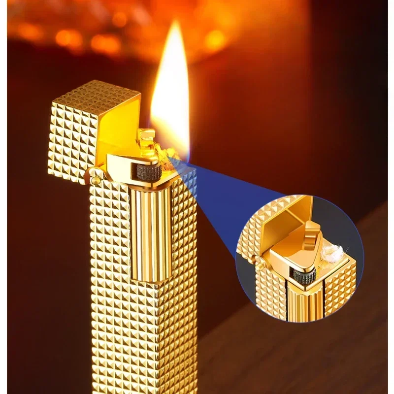 

Новая металлическая версия с длинной полосой, боковая тормозная зажигалка с зажиганием, стильная форма парижских ногтей, для мужчин, женщин, маленький и нежный подарок