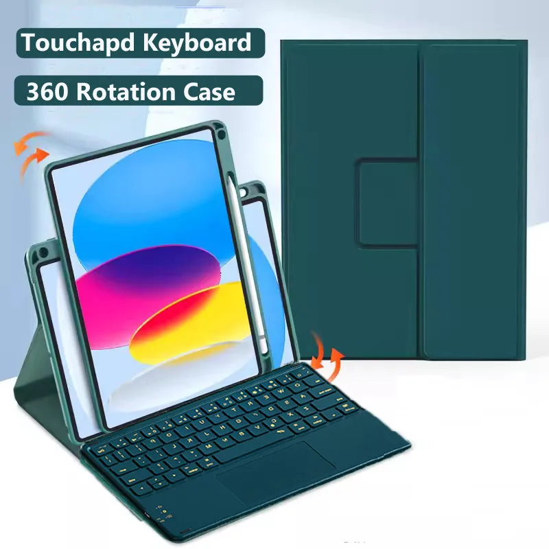 

Чехол с клавиатурой для iPad 11th 2025 11 дюймов A16 Air7 Air 11 дюймов 2025 M3 720 Вращающийся акриловый чехол с сенсорной панелью и клавиатурой