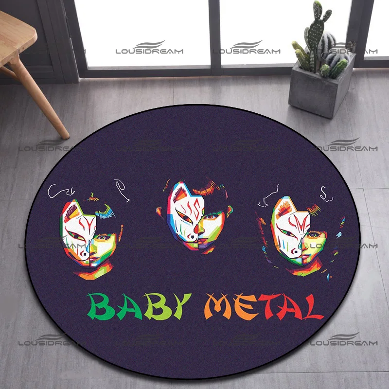 Popular Japanese Rock Girl Group Carpet Round Babymetal Rugs Flannel Modern Fashion Carpet Indoor Home Decor Floor Mats