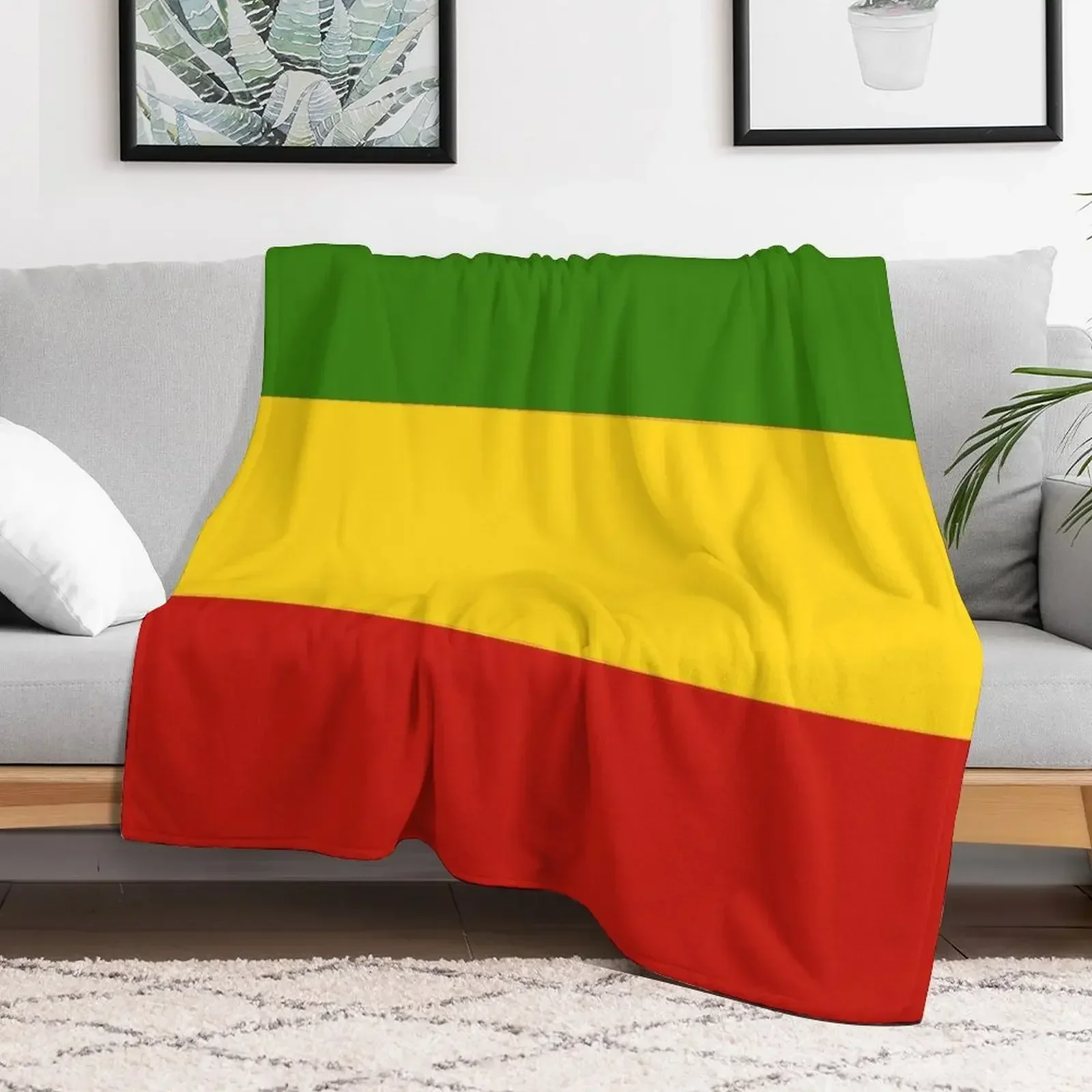 

Rasta Flag Throw Blanket Single Designers warm for winter Blankets