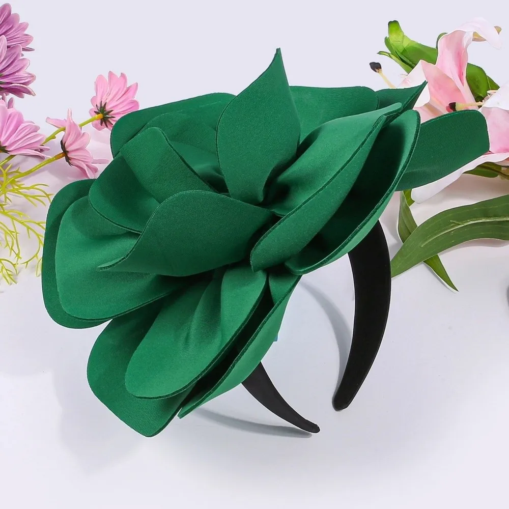 Modische Einfarbige Haarbänder Eleganter Kopfschmuck Stirnband mit Großer Blume Haarreif für Frauen