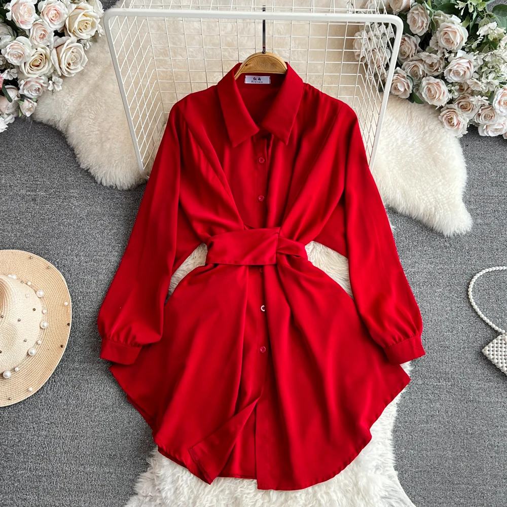 Autumn Women Elegant Casual Solid Shirts Tops Long Sleeve Vintage Party Birthday Blusas Female Chic Outerwear Blouses Clothes