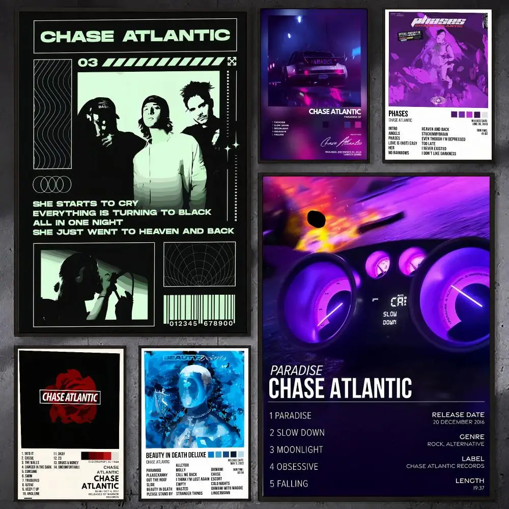 Popular C-Chase A-Atlantic Band Poster Waterproof Sticky Wall Art Print For Bedroom Living Room Hallway Bar Home Decor